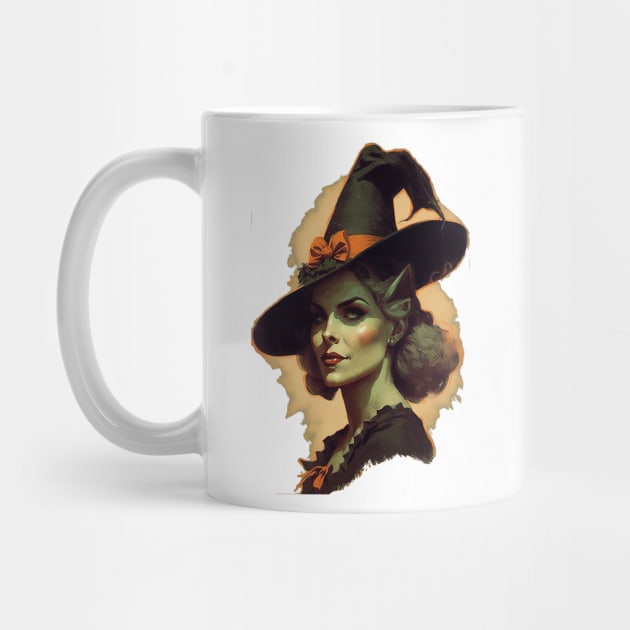 Vintage Witch Pinup Portrait by YeCurisoityShoppe